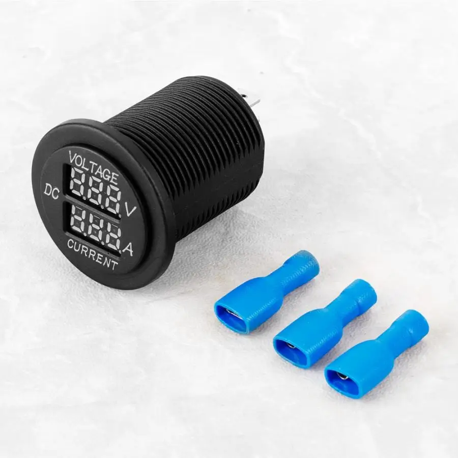 Цифровой светодиодный Вольтметр Амперметр круглый измеритель тока для