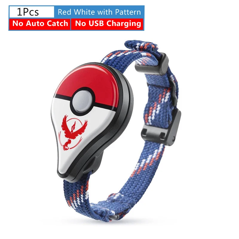 Red White Pattern Bluetooth браслет с автоматической ловлей для игры Pokemon Go Plus, аксессуары для часов с браслетом, часы с зарядкой от usb - Цвет: Red White Pattern