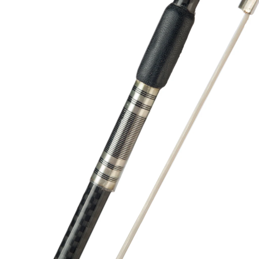 Advanced 4/4 Violin/ Fiddle Bow Carbon Fiber Bow Grid Carbon Fiber Round Stick W/ Ebony Frog White Horsehair