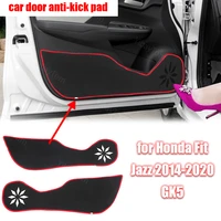 polyester trim decal carpet for honda fit jazz 2014 2020 gk5 car door anti kick pad sticker protective mat accessories