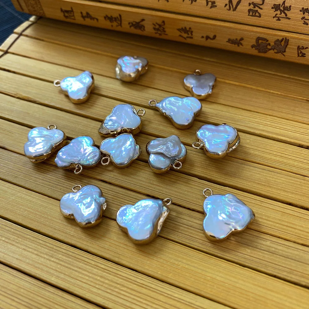 Ожерелье с натуральным пресноводным жемчугом подвеска в форме сливы модное