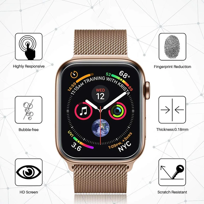Защитная Гидрогелевая пленка для iWatch 2 3 4 5 40 мм 44 прозрачная защиты экрана Apple Watch 38