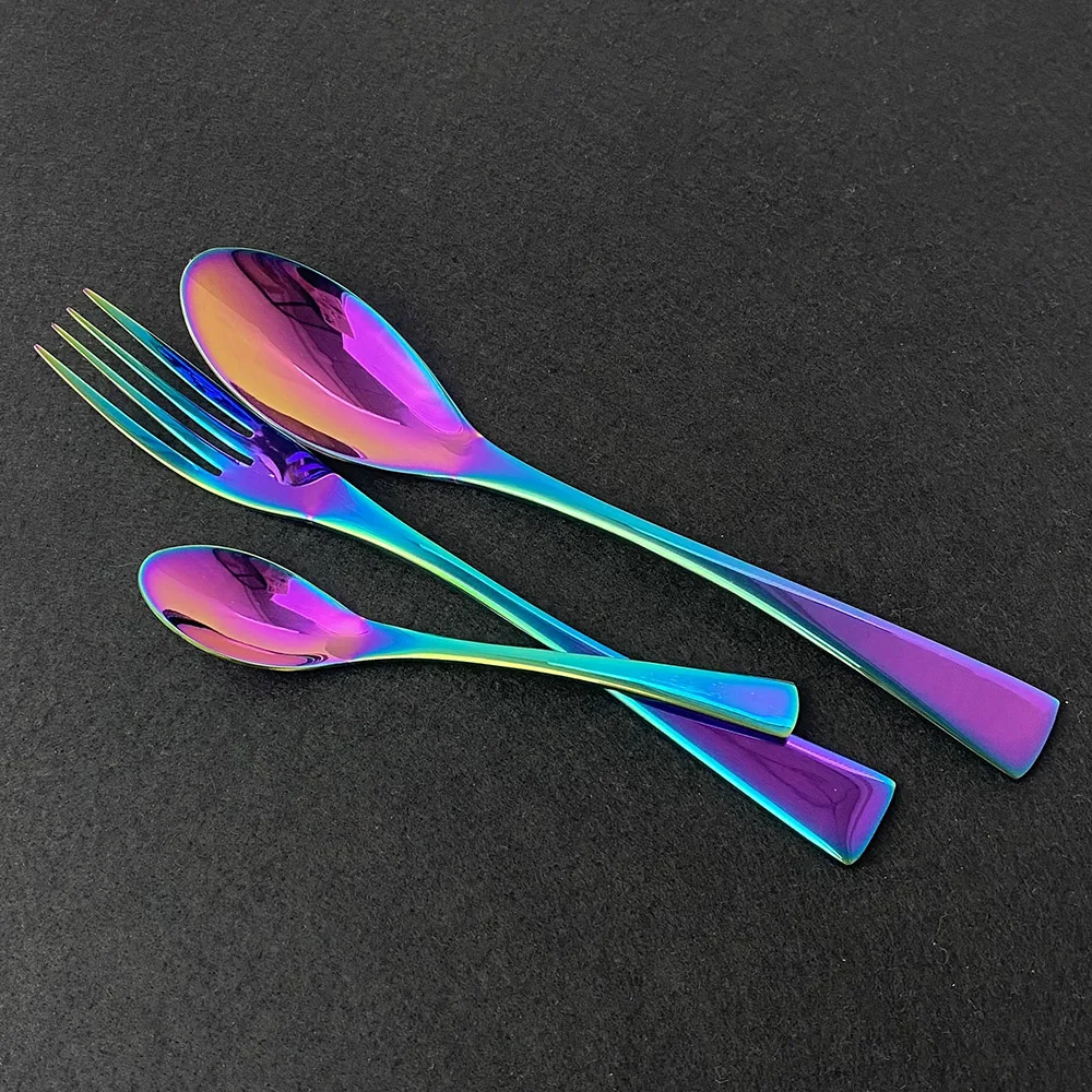 Столовая посуда из нержавеющей стали Rainbow 304 столовая вилка нож для стейка чайная