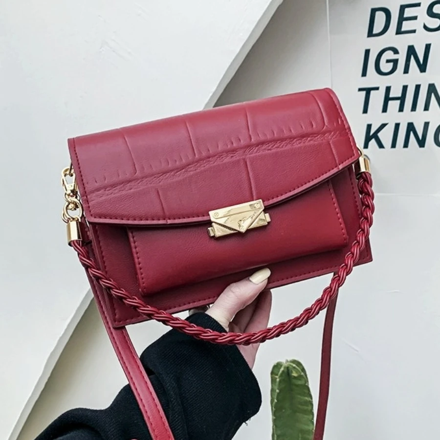 

Fashion Bag Female Tide New Double-layer PU Leather Handbag Shoulder Messenger Crossbody Bag Small Square Luxury Designer Bag