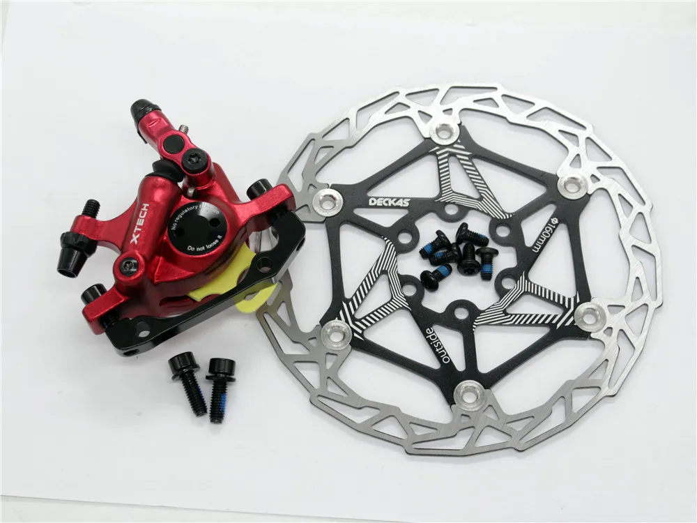 Red Front DECK BLACK Zoom HB-100 MTB велосипедный тормоз HB100 велосипедные тормоза суппорт w роторы запчасти для велосипеда гидравлический поршень двухсторонний диск Диаметр 160 мм - Цвет: Red Front DECK BLACK