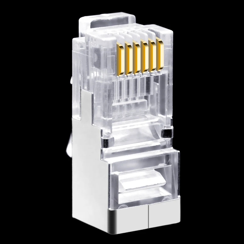Соединитель телефонной линии RJ11/RJ12/6P6C, 6 ядер, кристальная головка, Модульный Штекер, медный корпус, 50 шт. Соединитель телефонной линии RJ11/RJ12/6P6C, 6 ядер, кристальная головка, Модульный Штекер, медный корпус, 50 шт.