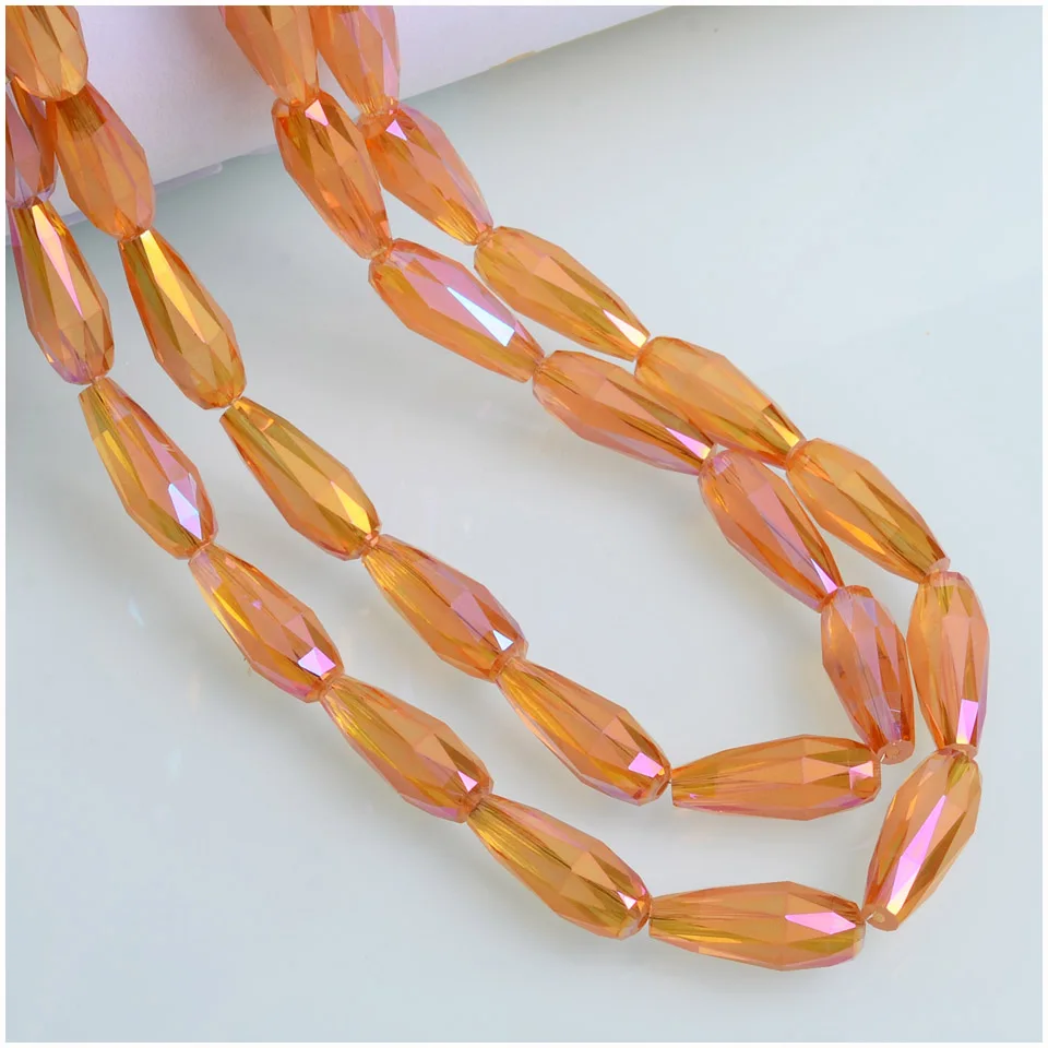 

Factory Beads Faceted Teardrop Beads Matte Crystal Drop Beads for Necklace