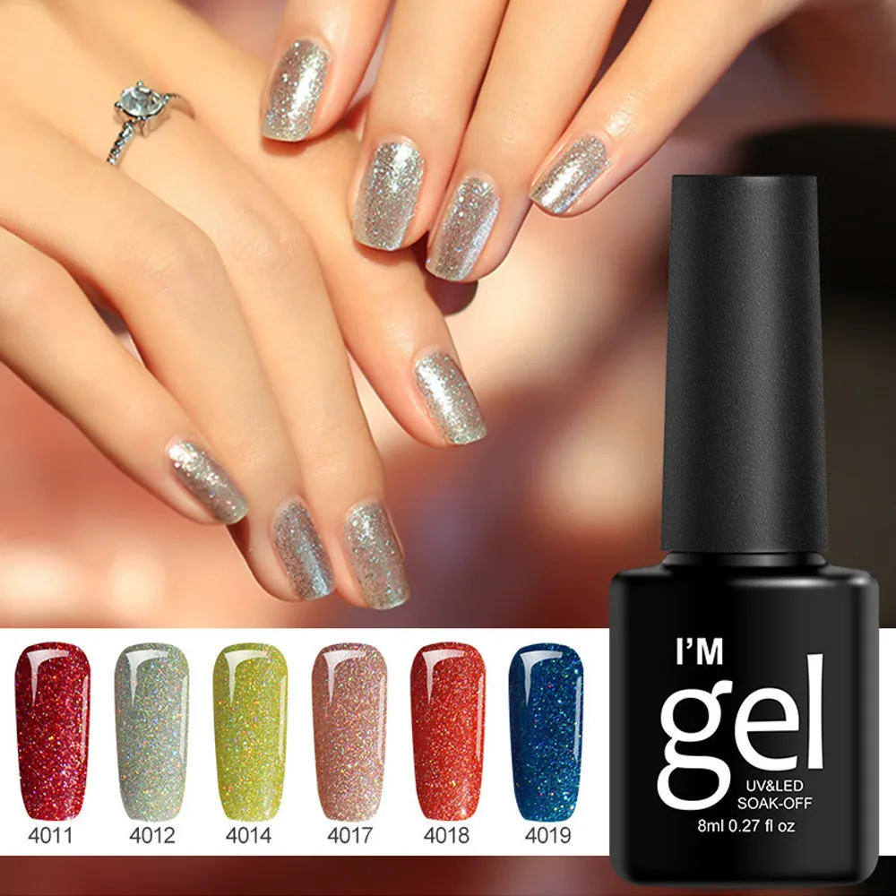 Женский Гель-лак для ногтей Сияющий УФ-Гель-лак отмачиваемый от верхнее покрытие