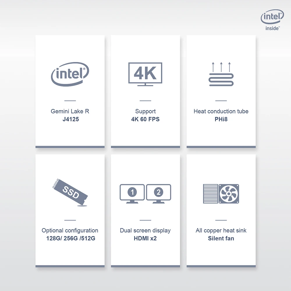 Beelink Gemini GK55 Windows 10 Мини компьютер 8 ГБ ОЗУ 128 ГБ/256 Гб WiFi 4K Intel Apollo Lake J4125 CPU офисный