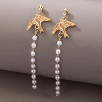 huatang boho pearl shell drop earrings for women girls colorful beaded long tassel dangle earrings charms beach jewelry brincos