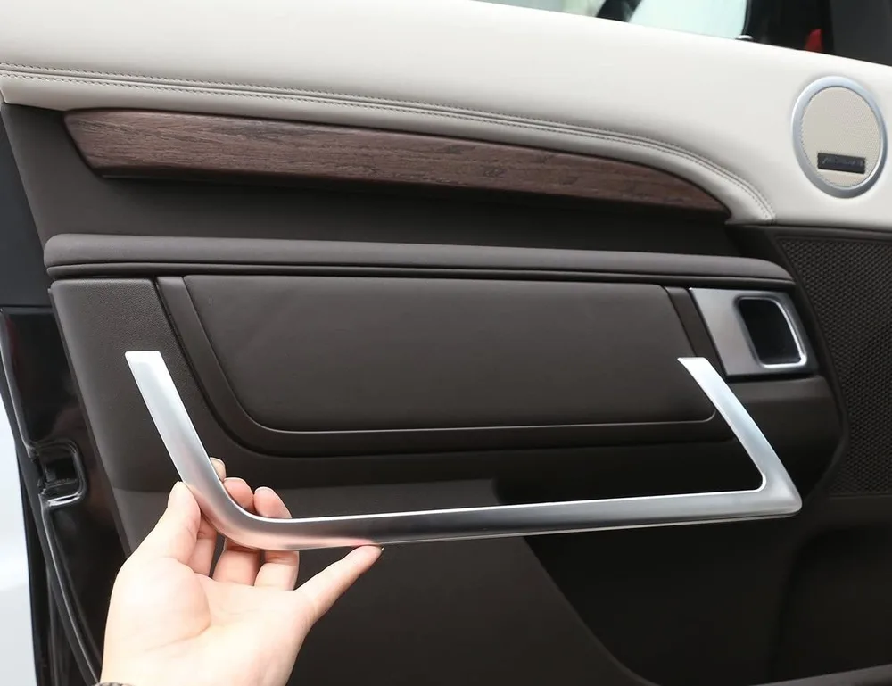 Car Interior Door Decoration Strips Trim For Land Rover Discovery 5 2017 ABS Matte Chrome Accessories Styling 4Pcs/set | Автомобили и