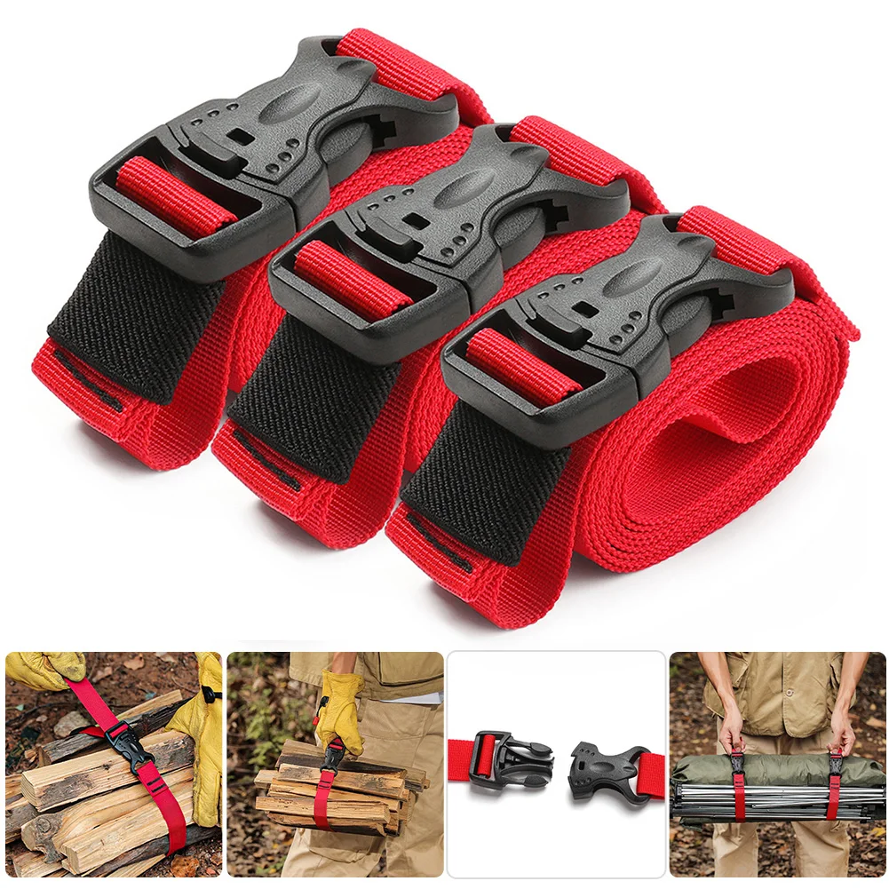 

3pcs Nylon Cargo Strap Tie Down Lash Belt Tied Luggage Fastener Rope with Buckle Outdoor Travel Kits Camping Tool 0.6~1.5M
