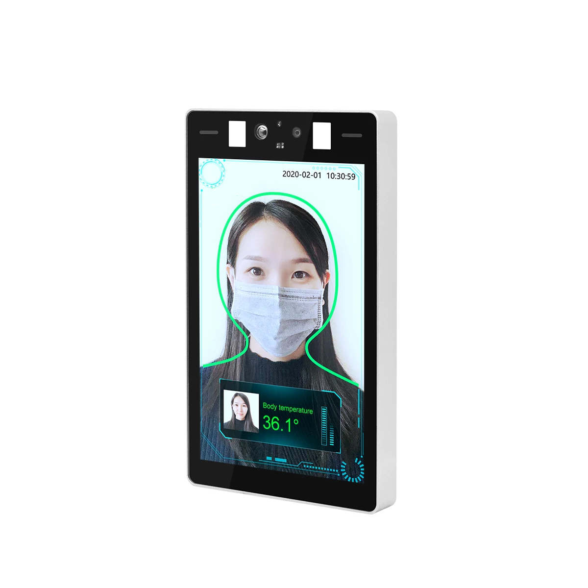 

8 inch ai scanner face recognition human body temperature measuring system