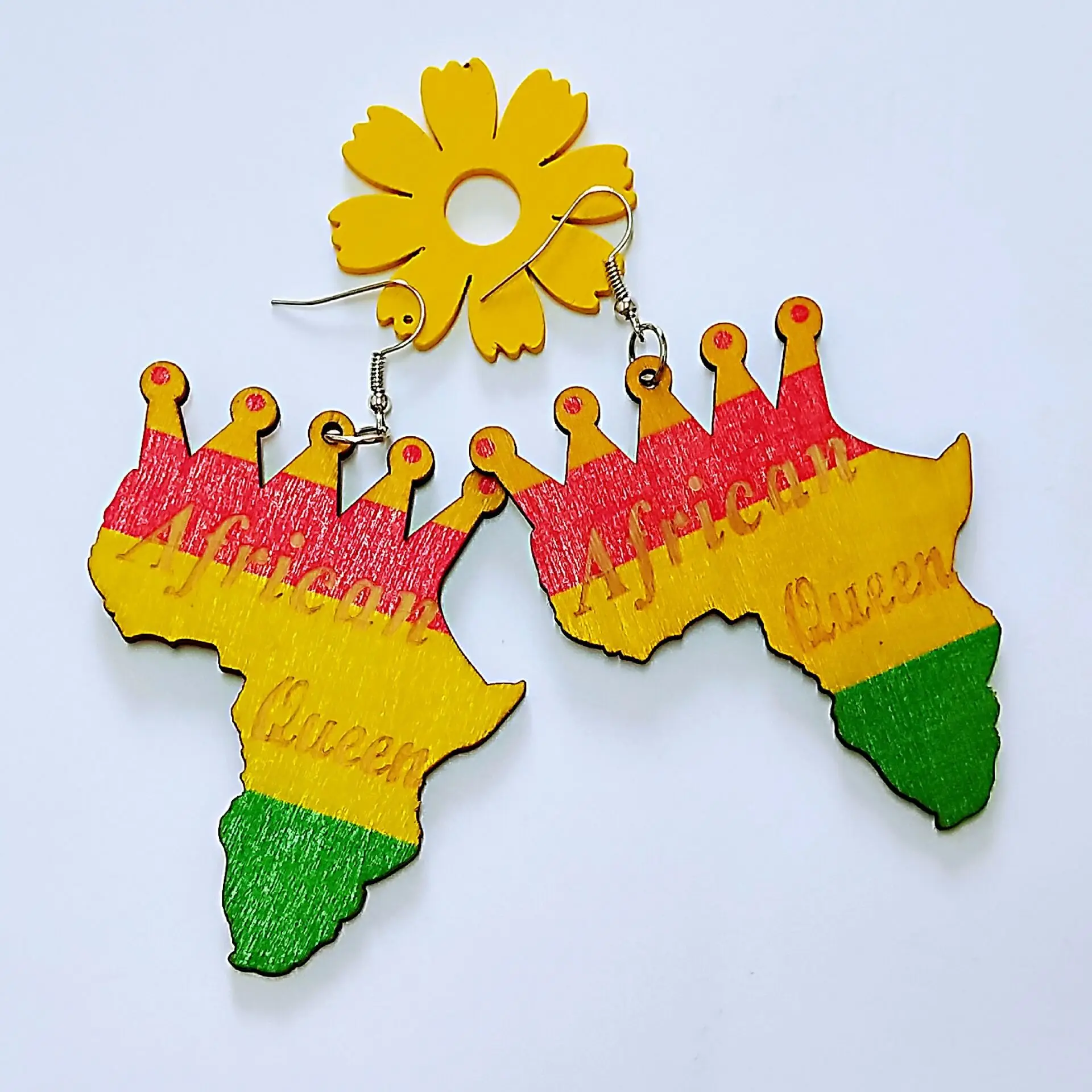 Женские винтажные серьги-подвески в форме карты африканском стиле с