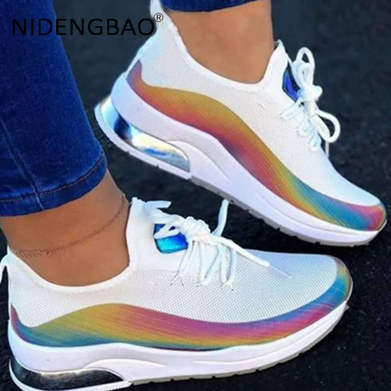 Women's Sports Shoes Thick Sole Air Cushion Running Sneakers Female Lightweight Breathable Jogging Casual Large Size Luxury Shoe
