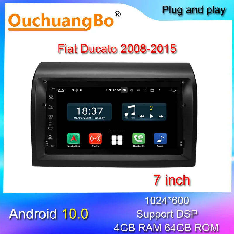 

Ouchuangbo Android 10 автомобильное радио стерео для Fiat Ducato 2008-2015 видеоплеер Bluetooth GPS навигация PX6 ЦП