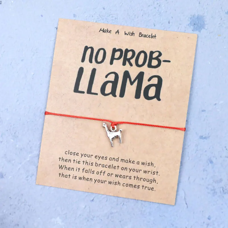 No Prob-llama браслет из ламы Забавный лама очаровательный ювелирные изделия подарок