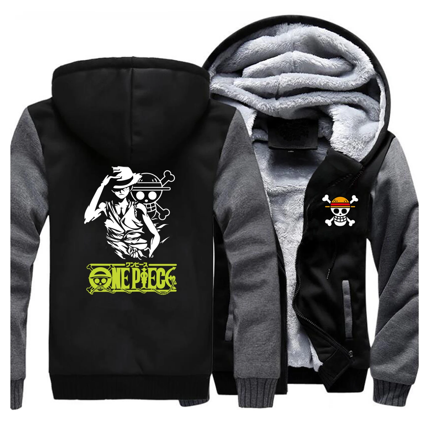 

One Piece anime Luffy Hoodies Sweatshirt casual Japanese streetwear Harajuku Brand clothing men Winter Jacket Warm Thick Hoodie