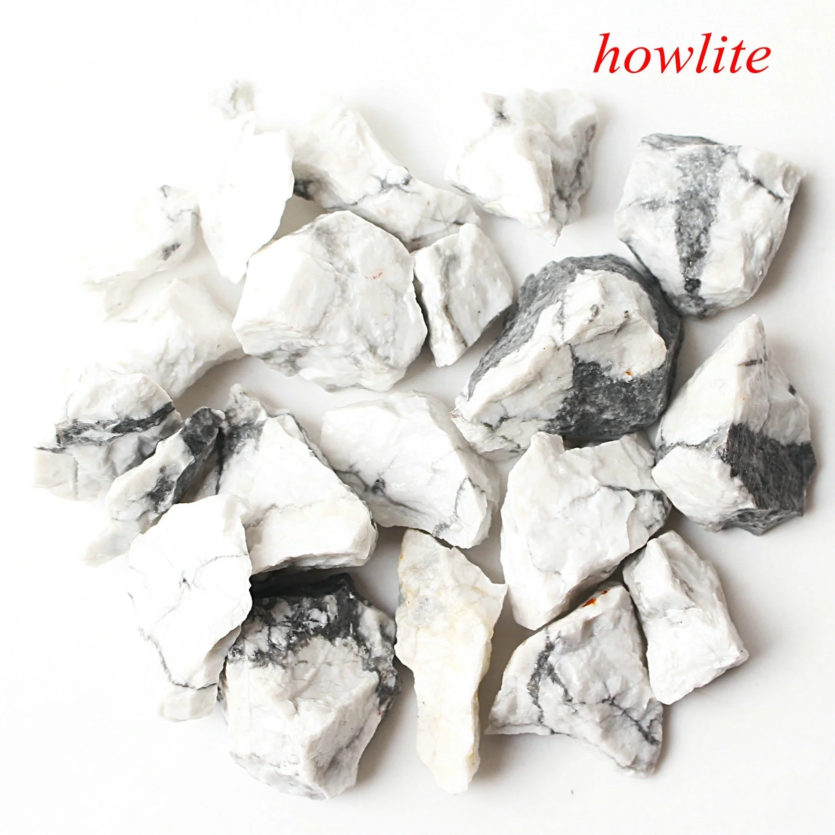 Howlite 1 лот/100 г натуральный кристалл грубый камень научно-исследовательский образец минерала красочный кварцевый Целительный Декор рейки заживление - Цвет: Howlite