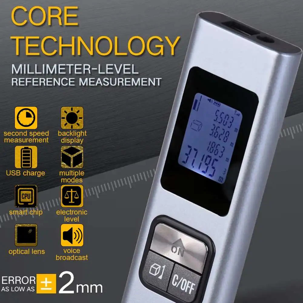 Лазерный мини уровень лазерный дальномер умный водонепроницаемый ручной