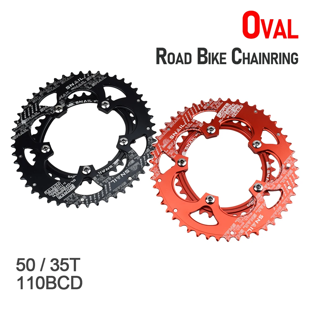 

Ultra-light AL 7075 Oval Road Bicycle Chainring Plate 50/35T 110mm BCD Alloy Racing Bike Chainring Crankset 9 10 11 Speed