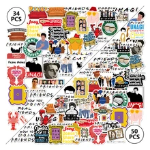 34/50pcs Friends TV Show Letter Anime Vintage Paster Gift Toy Funny Decal Scrapbooking DIY Phone Laptop Stickers Gifts F4