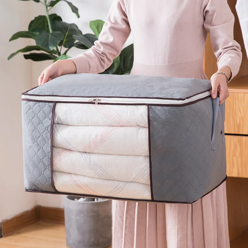 

Foldable Quilt Clothes Storage Bag Organizer For Closet Wardrobe Under Bed Bedroom Pillow Blanket Storage Containers Stackable