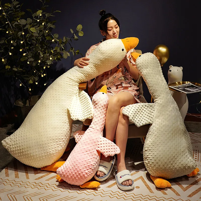 

Cute Big 90/130cm Cotton Appease Goose Stuffed Toys Animal Baby Plush Comfort Dolls Soft Pillow Nordic Home Decor Accessories