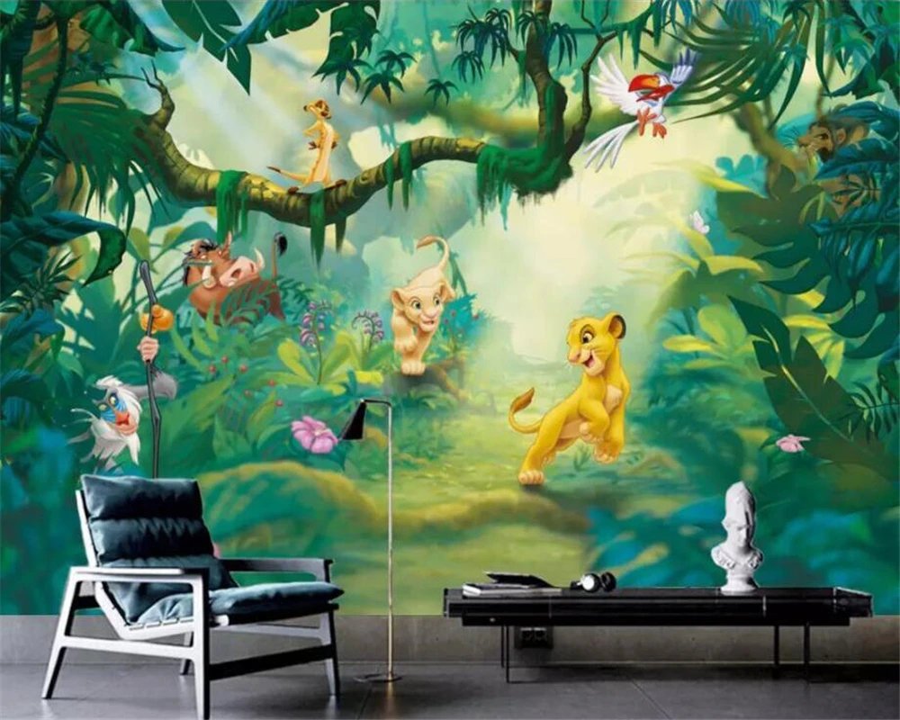 Beibehang Custom large wallpaper 3D Nordic abstract cartoon animal wood fantasy TV Background wall decorative painting фотообои |