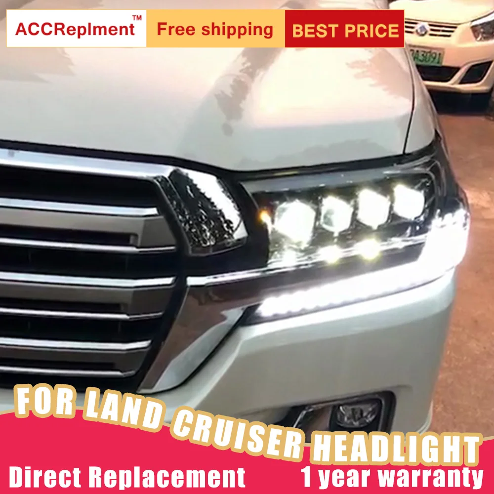 2 шт. светодиодный светодиодные фары для Toyota Land Cruiser 2017-2019 | Автомобили и мотоциклы