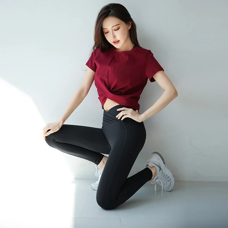 Женский костюм для йоги новая летняя спортивная одежда бега сексуальная