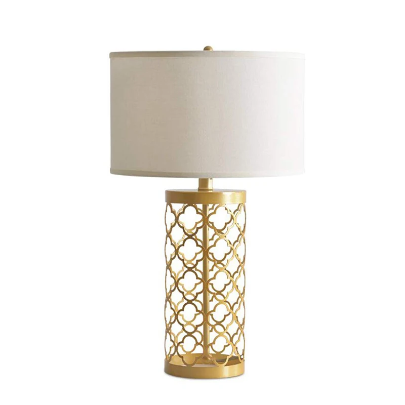 Золотая кованая металлическая настольная лампа TUDA в европейском стиле ретро для