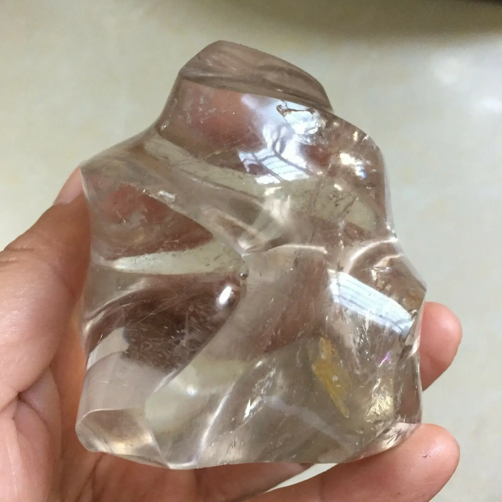 

NATURAL WHITE CRYSTAL TORCH WITH ORIGINAL ORE HEALING DECORATION