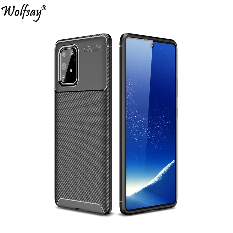 

Для Samsung Galaxy A91 чехол Бампер Мягкий Силиконовый противоударный чехол из углеродного волокна для Samsung A91 чехол для Galaxy A91