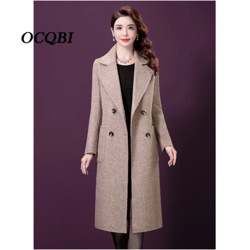 

Plus Size Wool Long Coat Winter Coat Women 2020 Vintage Fashion OL Coat Cashmere Coat
