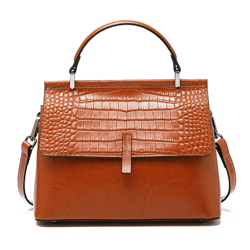 

Женская Ретро сумка из натуральной кожи, Высококачественная дамская сумка через плечо из 2021 кожи аллигатора, дизайнерские сумки-мессенджер...