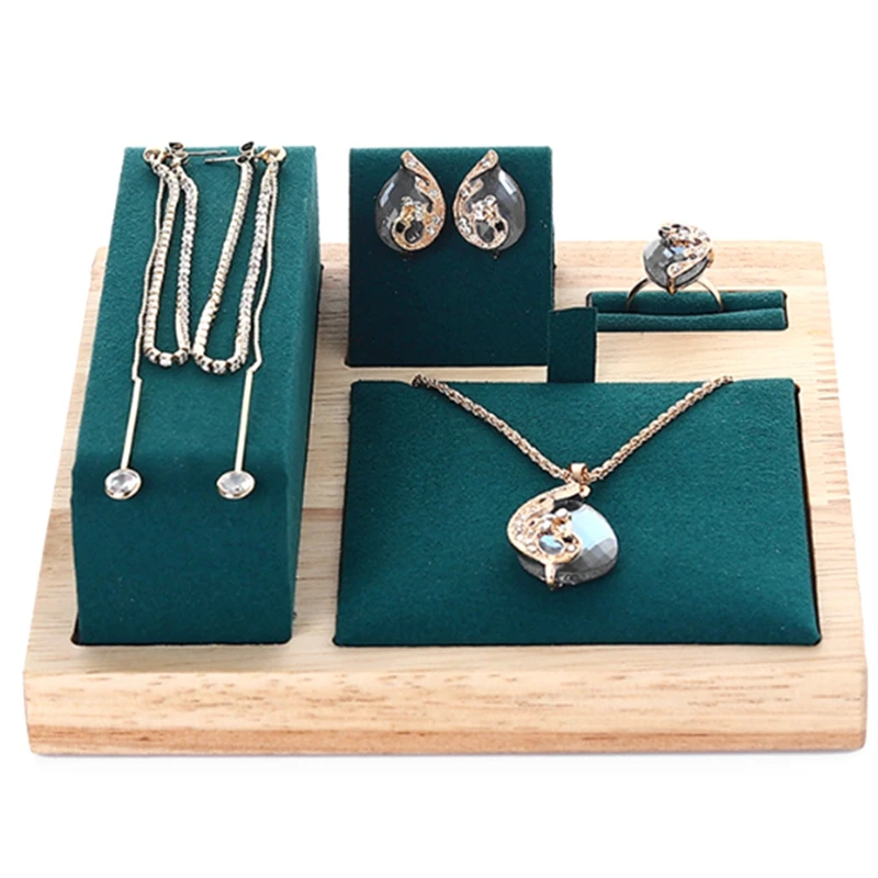 

Bamboo Wood Jewelry Display Tray Jewelry Set Storage Display Counter