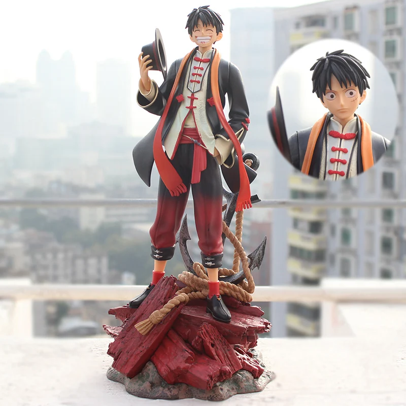 

36cm One Piece Gk Statue Toys Luffy Chinese Style Version Pvc Collection Model Figure