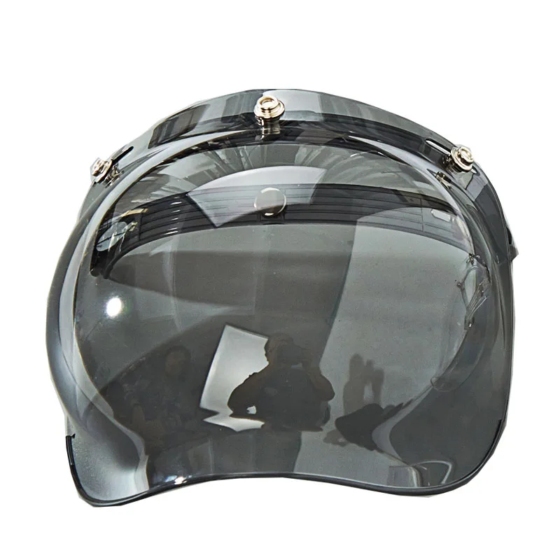 Мотоциклетное ветровое стекло с 3 кнопками для винтажного шлема зеркальный