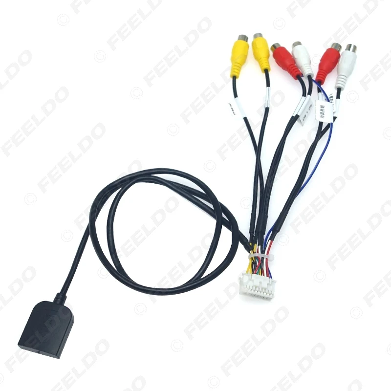 FEELDO 20-контактный расширенный интерфейс RCA AUX-IN/выход кабель со слотом для SIM-карты