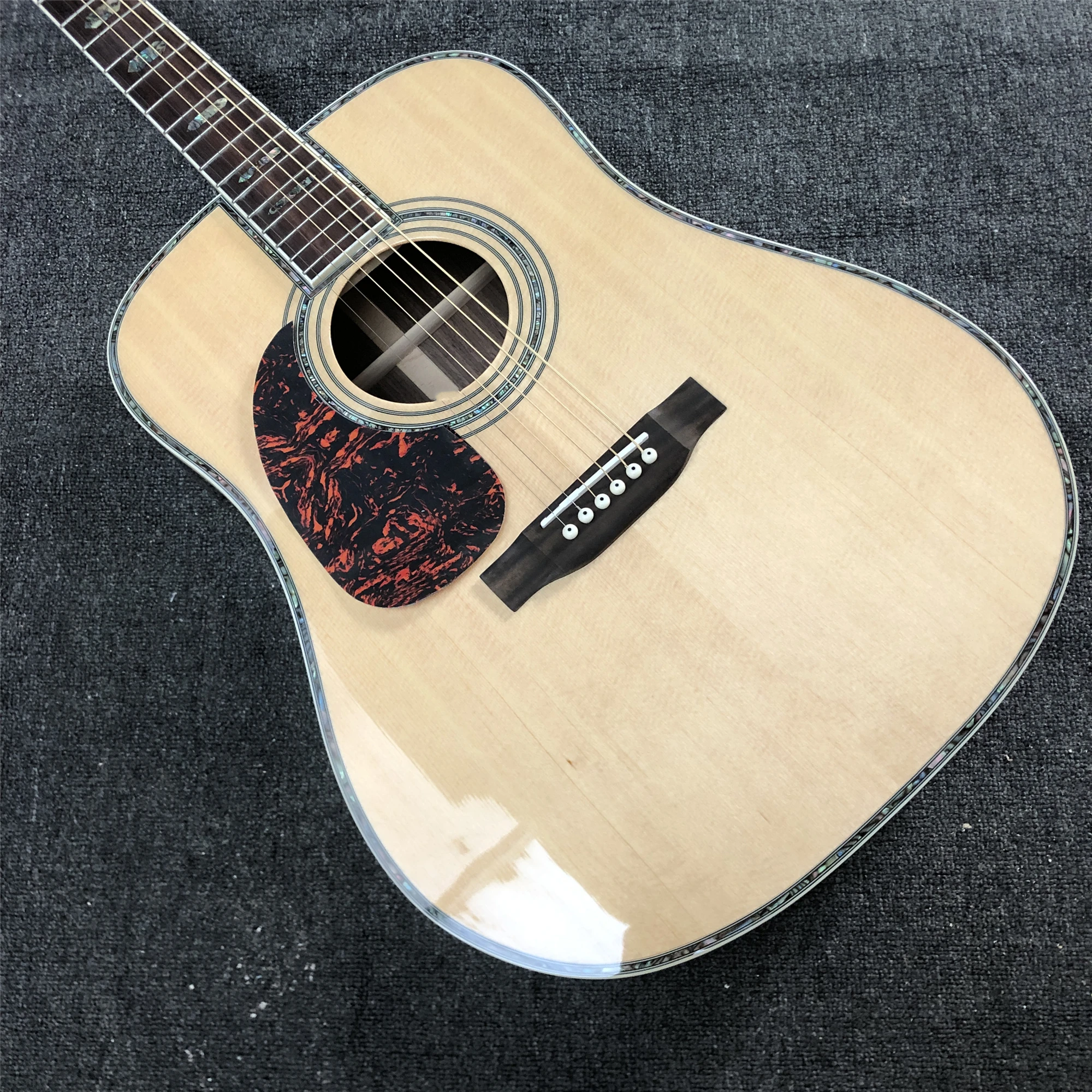 lefty solid top acoustic guitar left handed 41 inches electric Natural backhand 45 free shipping | Спорт и развлечения