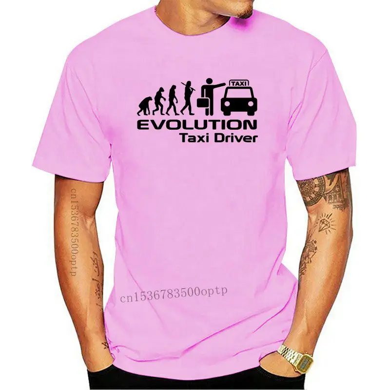 

New 2021 Summer Style Evolution Of Taxi Driver T-Shirt Funny Gift T Shirt For Men Cotton Short Sleeve V Neck Tops Tees Plus Size