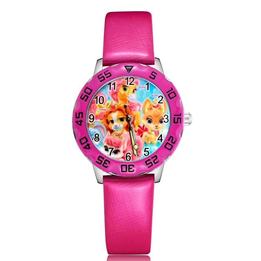 

Children's Cute Cartoon Dog Horse Style Student Boy Girl Leather Strap Quartz Wrist Watches JM233