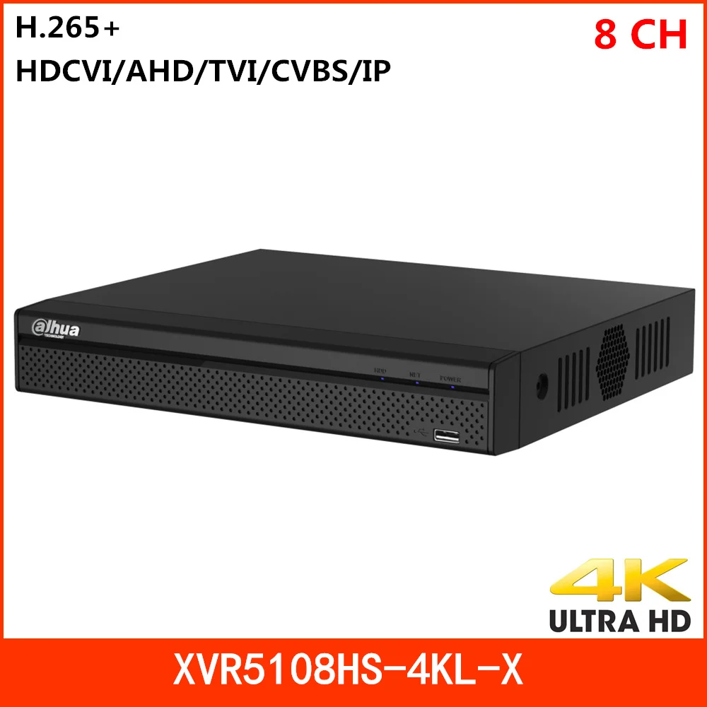 

Сетевой видеорегистратор Dahua Новый 8-канальный сетевой видеорегистратор XVR видеомагнитофон XVR5108HS-4KL-X H.265 4k резолюции поддерживает HDCVI AHD TVI CVBS ...