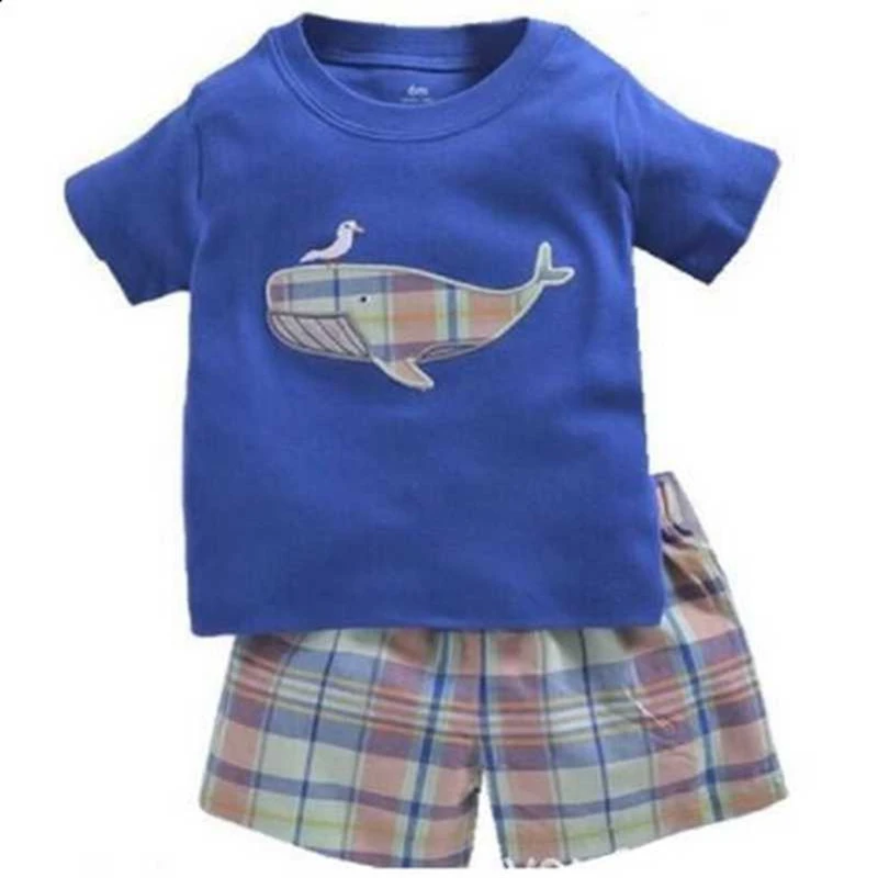 Boat Baby Clothing Suit 100% Cotton Boys Clothes 2-Pieces Sets Summer T-Shirt Stripes Pant Top Quality Children Outfit Soft 0-2Y |