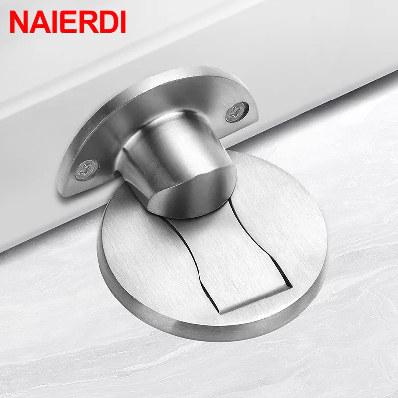 Дверной упор NAIERDI магнитный из нержавеющей стали 304 дверной стопор скрытый с