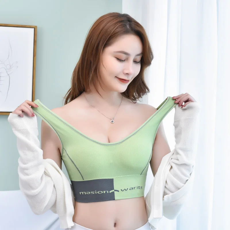 Julexy новый спортивный бюстгальтер из 2021 хлопка однотонный бесшовный Женский Топ