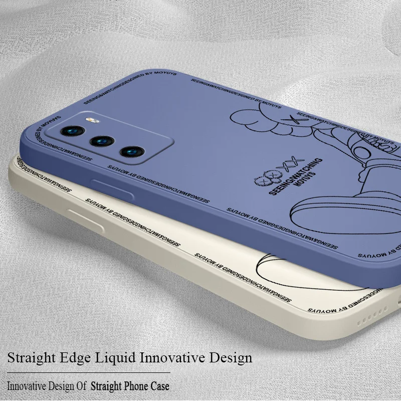 

Stick Figure Bear Liquid Silicone Case For Huawei P40 P50 P30 P20 Pro Lite Mate 40 30 20 Pro Lite Nova 5t Y7A Phone Back Cover