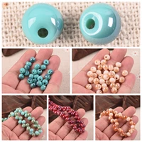8mm round asymmetric hole crystal opaque glass loose spacer beads lot for jewelry making diy crafts