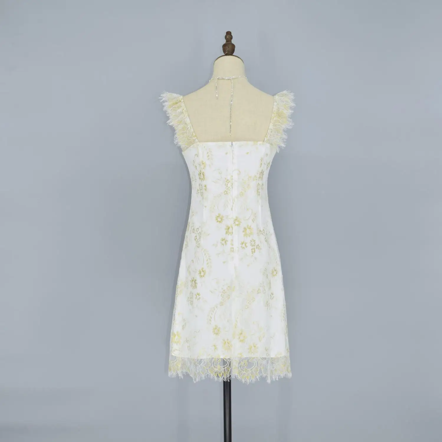 Высококачественное кружевное платье с вышивкой для женщин v-образный вырез на